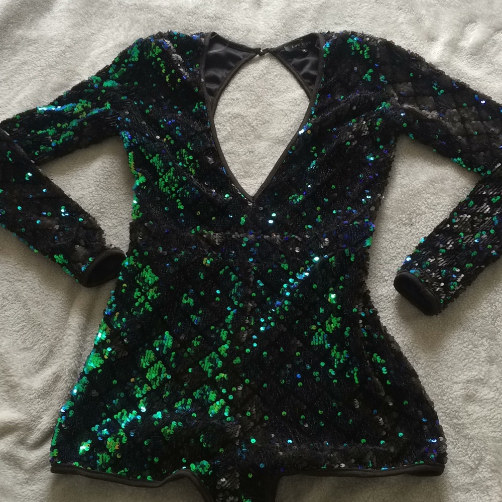 Green Sequined Romper